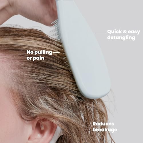 Image of Tangle Teezer Fine Ultimate Detangler Brush for Fine Hair, Ice Blue | Patented two-tier, soft-flex teeth detangles & reduces breakage on wet or dry hair; Shower-friendly hairbrush for fine hair