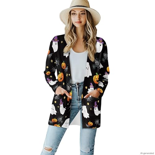 Image of Cardigan Sweaters for Women Long Sleeve Cardigan Soft Drape Open Front Fall Dusters V-Neck Jackets Dressy Loose Coat