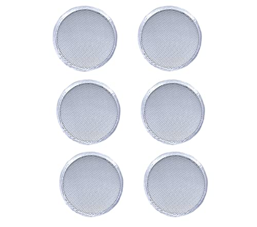 Image of 6 inches Aluminium Pizza Screen, Durable Seamless Round Pizza Screen for Home Kitchen Hotel Indoor Outdoor Cooking, Color Silver (Pack of 6 Pcs)