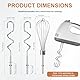Lyreh 2stk Knethaken Handmixer für Kitchenaid, Ersatz Knethaken aus Edelstahl mit 1stk Schneebesenaufsatz für Kitchenaid Handmixer KHM-5KSM KSM KSMO KSMH