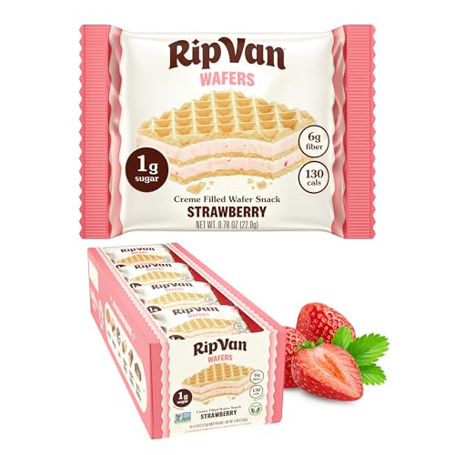 Rip Van Strawberry Wafer Cookies, 1g Sugar, 16 Count