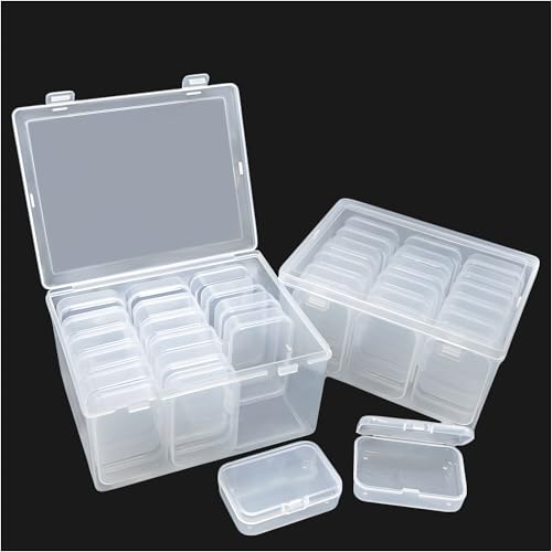Image of 38 Pcs Clear Plastic Storage Box Set with Lids - Multi-Size Rectangular Organizer Containers for Beads, Hardware, Screws, Jewelry and Office Supplies - Stackable Case for Craft & Workshop Organization