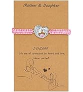 J.Endéar Armband Mutter Tochter Rot Zirkonia Handmade Cord Silber 925 Herz Mutter Tochter Schmuck...