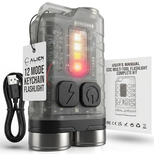 ALIEN SYSTEM EDC Flashlight - Mega Bright 900 Lumens, UV