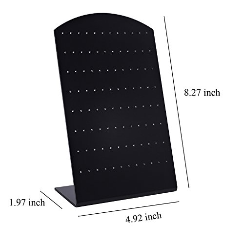 New Wayzon 96 Holes L-Shape Plastic Earrings Organizer Stud Earrings Display Stand Holder-Black #TOP4