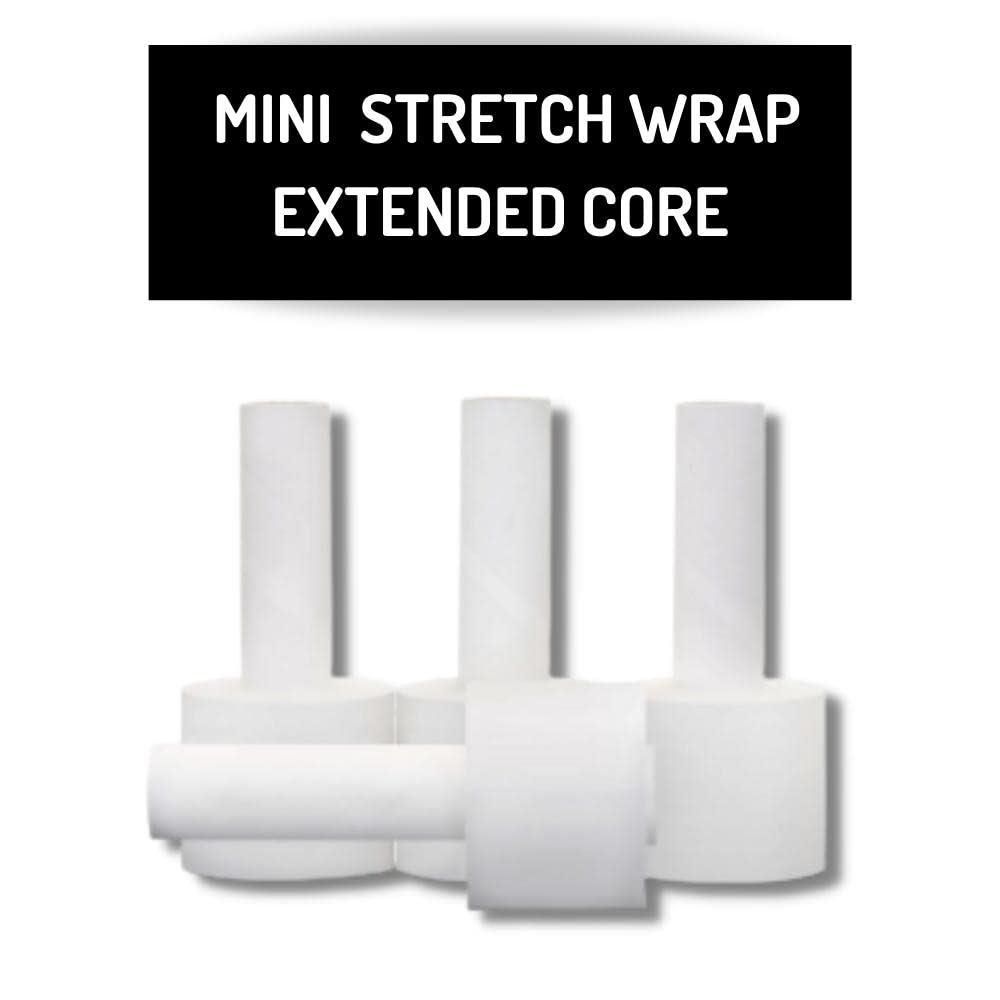 Shield Extended Core Stretch Wrap, 18 Pack, 3 Inch x 650 Feet, 100 Gauge, Clear Plastic Cling, Hand Shrink Film Roll for Pallet Moving Packing