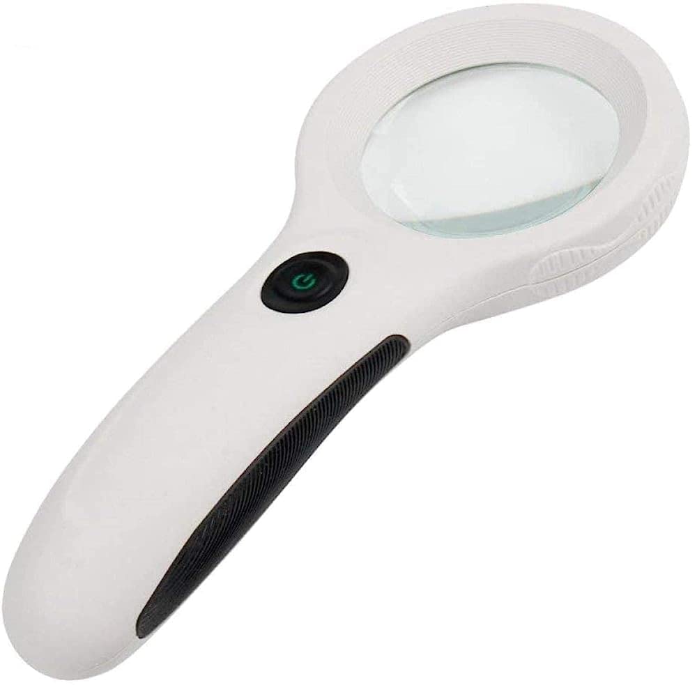 Lupas, lupas LED con Lentes HD 4X, 3X y 8X para Lectura, Manualidades y Reparaciones, / Blanco / 2.5*