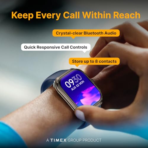 Image of TIMEX Smart Progen 1.95 inch (4.95 cm) Curved AMOLED Display with Functional Crown and BT Calling Smartwatch for Unisex - TWTXW803T