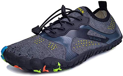 Silver_river Chaussures Aquatiques Homme Femme Chaussure de Plage pour Nager et pour Tous Les Sports, Noir, 46 EU