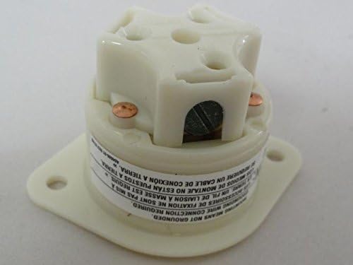 15A Single Flanged Receptacle 125VAC 5-20R WH