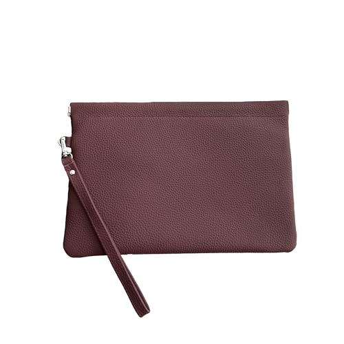 EChoSYDBel Genuine Leather Wristlet Handbags Purses Cell Phone Pocket Clutch Wallet Coin Purse For Men Women (Wine Red, Large) by EChoSYDBel - Used condition - US$14.47