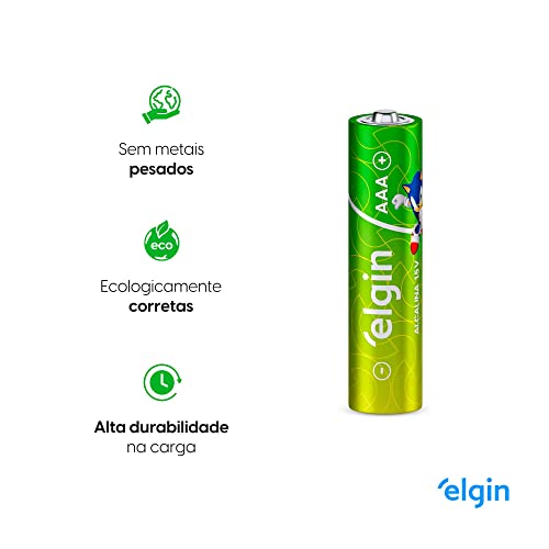 Pilha Alcalina AAA Elgin Palito 16 unidades