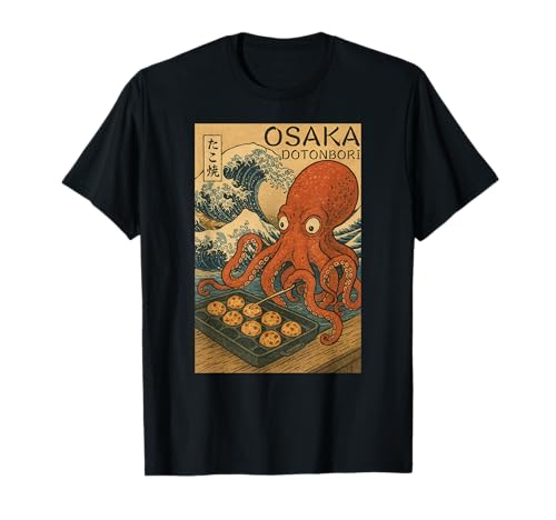 Design Japonais Osaka Takoyaki Wave T-Shirt