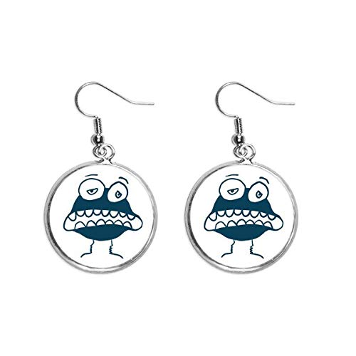 Pendiente de plata y cerámica con diseño de criatura alienígena