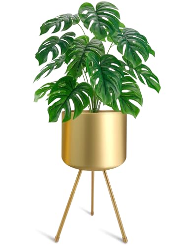 Magarz Mid-Century Gold Floor Planter