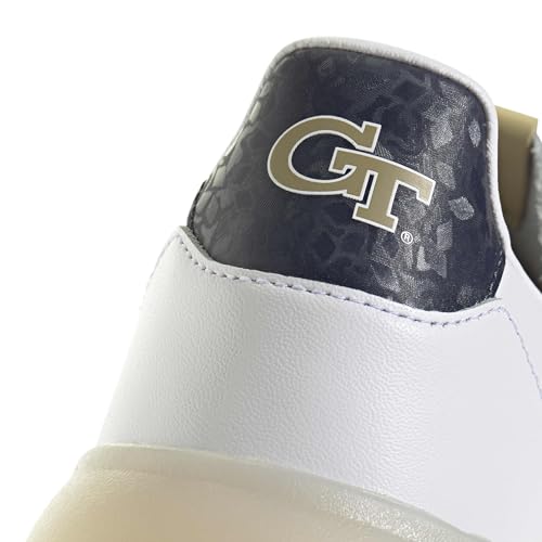 Image of adidas Men's NCAA Barreda Decode Sneaker, White /Team Sand /Collegiate Navy /Georgia Technical University, 9.5