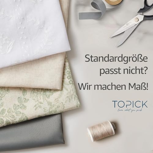 TOPICK Scheibengardinen Cream Weiß Leinenoptik Bistrogardine für Wohnzimmer Küche Fenster Lichtdurchlässig Küchenvorhänge Kurz Gardinen Moderne Landhaus Scheibengardinen Tunnelzug 2er Set 65x60 cm