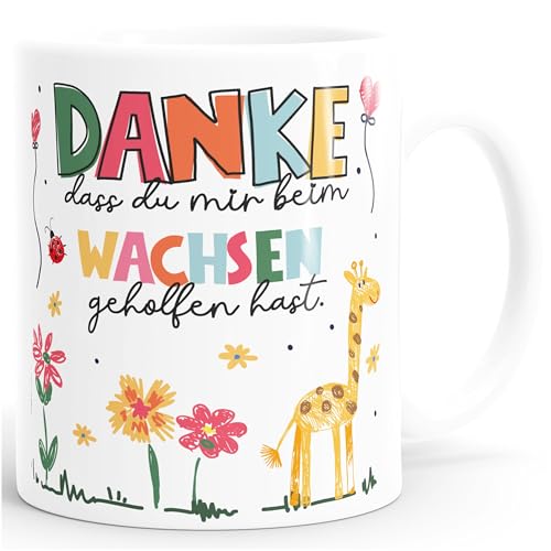 SpecialMe® Keramik, Kaffee-Tasse Danke dass du mir mein Wachsen geholfen...