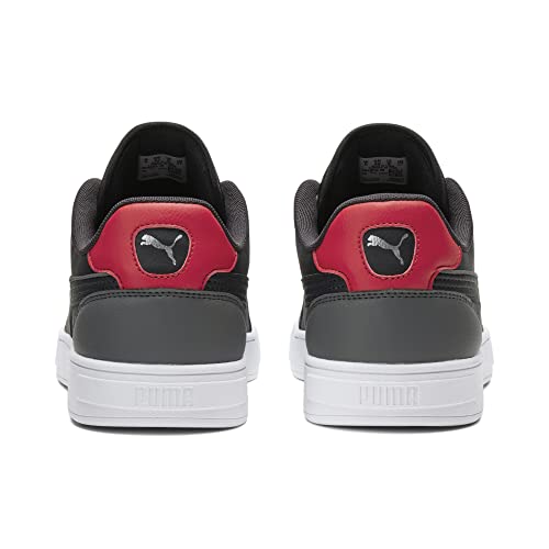 Image of PUMA Men's CAVEN DIME Sneaker, Flat Medium Gray-Flat Dark Gray-For All Time Red, 9.5