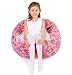 Lukeight Stuffed Animal Storage Bean Bag Chair, Bean Bag Cover for Organizing Kid's Room - Fits a Lot of Stuffed Animals, Large/Sweetheart Pink