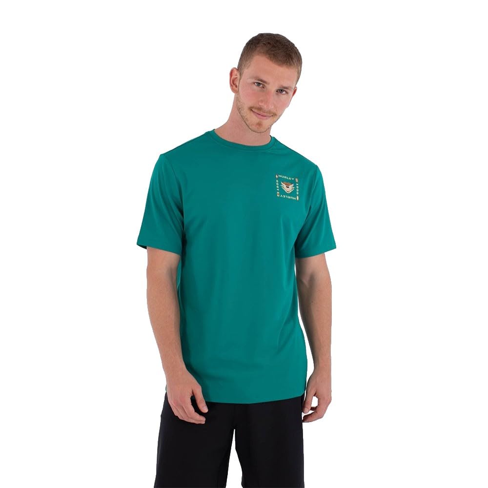Hurley Mens Short-Sleeved Surf Lycra Bolud T-Shirt, Green, L EU
