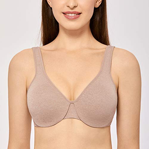DELIMIRA Women's Minimizer Seamless Full Coverage Underwire Non Padded Bra Cameo Heather 34B - Image 4