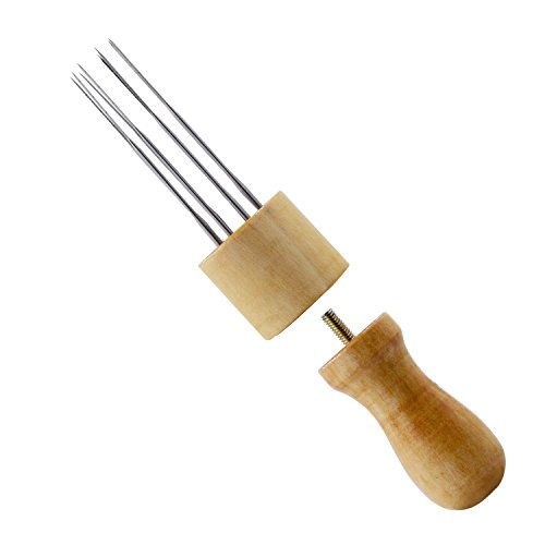 Diy Eight Needles Tool Craft Wool Felt Stitch Punch Tool With Solid Wood Handle Felting More Efficient (Felt Stitch Punch Tool With Solid Wood Handle) #TOP3