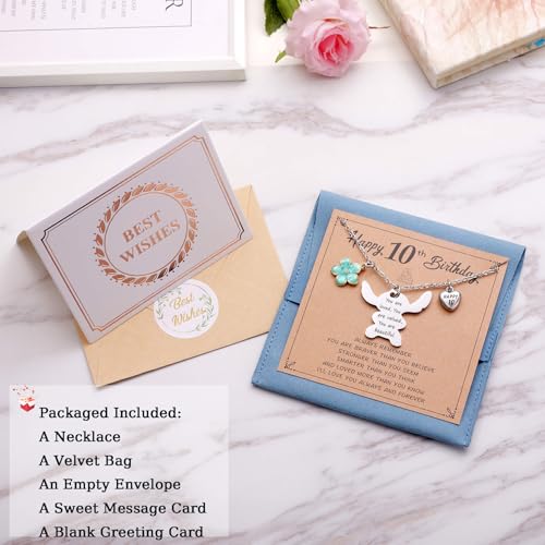 Image of Ukodnus 6-10 Year Old Birthday Necklace Gifts, You are Loved Valued Beautiful Gift, Birthday Jewelry Gift for Daughter Granddaughter Niece