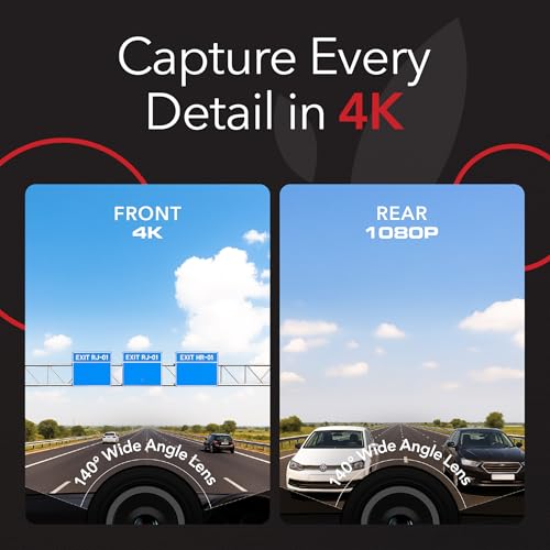 Image of Dylect Sense 4K Max 2 Channel Dash Cam with Sony STARVIS 2, 4K Front + 1080p Rear, ADAS Safety, GPS, Wi-Fi, Night Vision, 140 Wide Angle, Loop Recording, 2.4 inch IPS, Supports 1TB