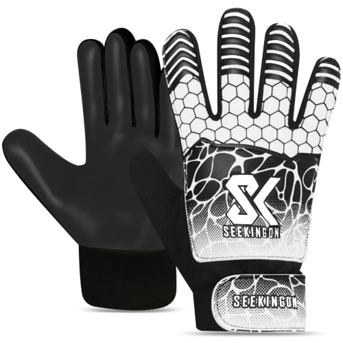 Guantes de Arquero para Niños Size 4 Blanco/Negro Seekingon
