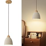 6.3 in Concrete Pendant Lights Kitchen Island, Modern Cement Pendant Light Fixture, Industrial Style Micro Cement Lamp, Concrete Hanging Light for Dining Room, Hallway, Bedroom Decor (E26 Bulb)