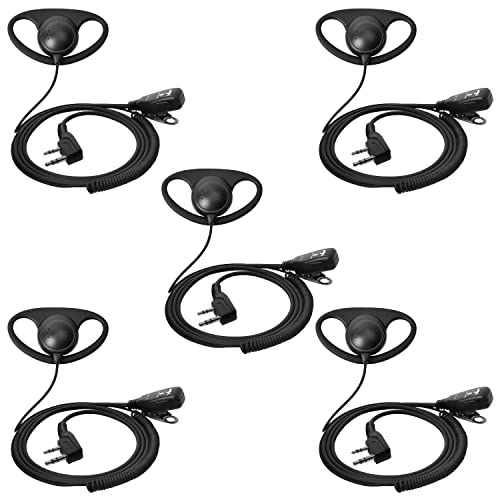 Auricular en forma de D de 2 pines TechSide Midland para G7 Pro G8 G9 (Pack de 5)