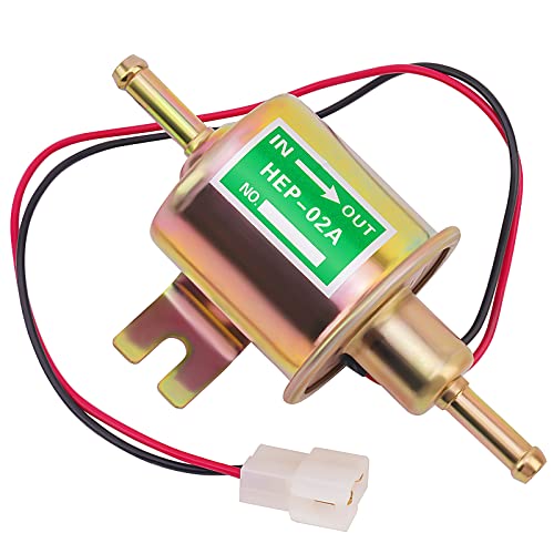 Electric Fuel Pump 12V Universal For Low Pressure Fuel Pump Transfer Inline For Carburetor Atv Lawn Mower Carburetor Gas Diesel Engine Hep-02A 2.5-4Psi #TOP5