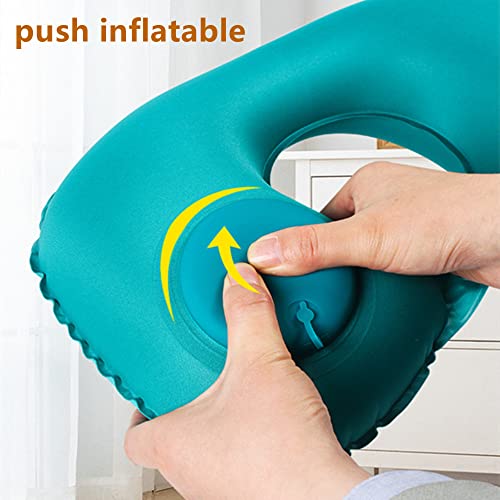 Almohada portátil inflable para viaje en forma semicircular miniatura 7
