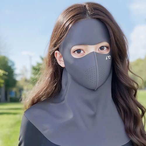 Image of TecoKart 3Pcs Full Face Mask with Neck Coverage, UV Protection Face Cover for Women, Reusable Breathable Cooling Face Masks for Summer Outdoor Activities, Bike, Travel & Sports