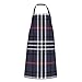 Wielokolorowe fartuchy w kratę w szkocką kratę fartuch piekarzy z kieszeniami szefa kuchni prezenty dla kobiet mężczyzn wodoodporny śliniak