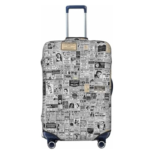 Newspaper Print Luggage Suitcase Covers Elastic Washable Luggage Protector Luggage Covers For Suitcase