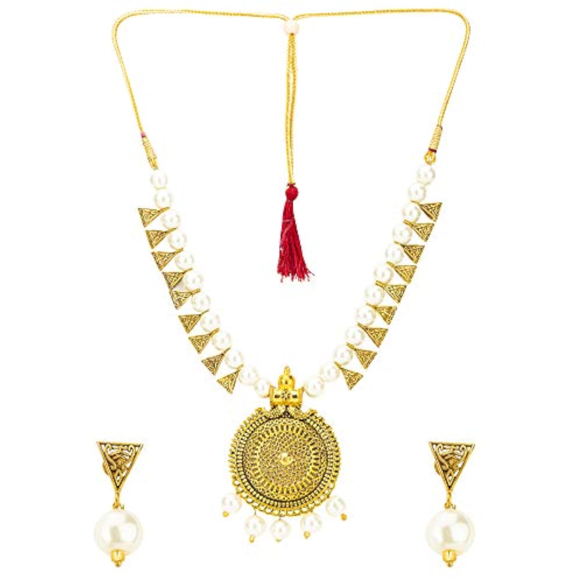 Chic Gold Necklace and Earrings Set