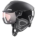 uvex instinct visor pro v - Skihelm für Damen und Herren - mit Visier - individuelle Größenanpassung - black - 59-61 cm