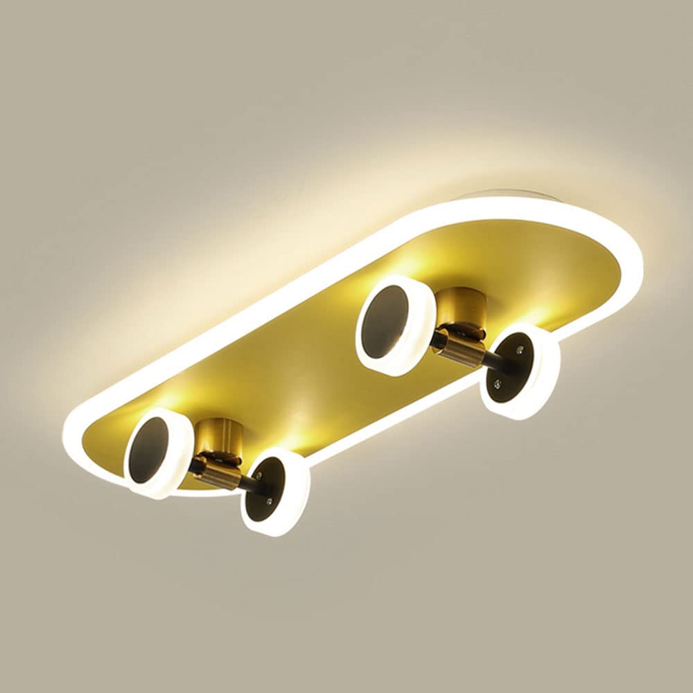 Plafonnier LED skateboard pour chambre enfant avec lumière dimmable