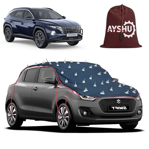 Image of AYSHU Water-Resistant Spike Car Cover for Hyundai Tucson - Protects from Dogs, Monkeys, Dust, Sunlight & UV - Full Roof Universal Fit