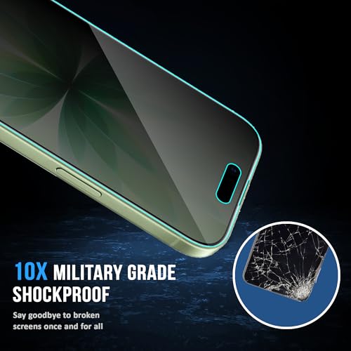 Image of FIRST MART Privacy Tempered Glass for iPhone 17 & iPhone 16 Pro with Cable Guard & Installation Kit | Anti-Spy 9H Screen Protector, Edge-to-Edge, Case-Friendly | Black