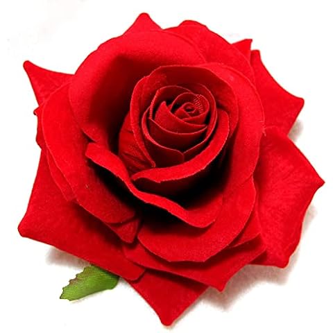 Red Velvet Rose Hair Flower Clip and Pin Cover