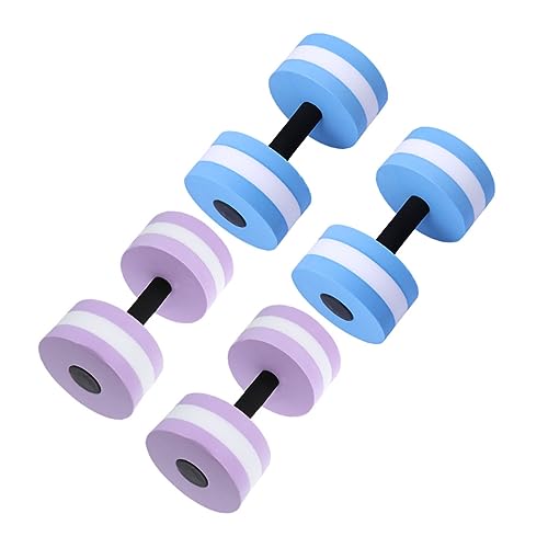 Toddmomy 2Pcs Eva Floating Dumbbells for Pool Fitness Durable Water Barbells Purple White Blue White for Swimming Spa Aquatic Exercise Equipment Enhance Arm and Shoulder Strength