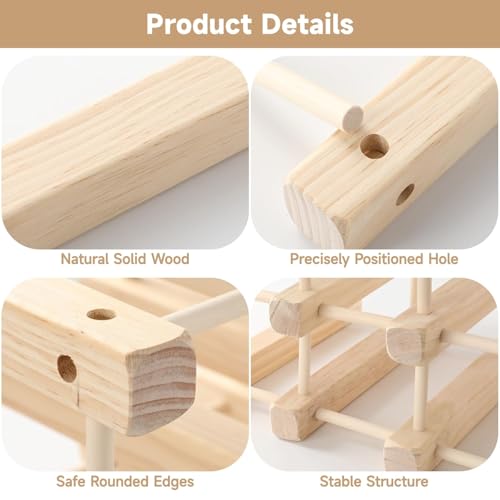 THE WHITE SHOP Wine Racks Countertop, 12 Bottles Capacity Wine Rack Free Standing Floor, DIY Assembly Wooden Wine Storage Holder Stand Shelf, Wine Bottle Organizer Insert for Cabinet, Home Kitchen,Res