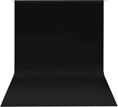 Hemmotop Cortina de fondo negro de 8 x 10 pies para fotografía de fiesta, fondo negro, poliéster de alta densidad, color negro puro, telón de fondo