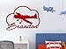 Avion dans le nuage personnalisé nom de bébé garçon muraliste mignon avec des autocollants muraux de décoration drôle Autre couleur 42x62cm
