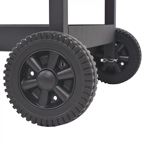 Festnight Barbacoa Ahumador de Carbón con Estante Inferior Color de Negro Material de Acero