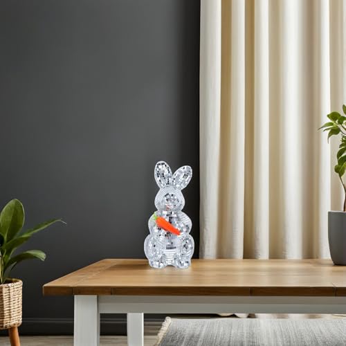 Statue de lapin disco en mosaïque miroir pour centre de table de Pâques
