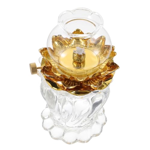 JECOMPRIS Lámpara de Queroseno de Cristal con Soporte Regulable Mecha para Decoración Interior y Cenas Íntimas